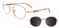 EasyClip EC642 with Magnetic Clip On Lens Red & Gold (030) Eyeglasses - Color Image