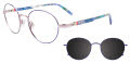 EasyClip EC642 with Magnetic Clip On Lens Blue & Lavender (050) Eyeglasses - Color Image