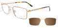 EasyClip EC645 With Magnetic Clip-On Lens Tortoise & Gold  (010) Eyeglasses - Color Image