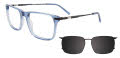 EasyClip EC646 with Magnetic Clip On Lens Blue Transparent (50) Eyeglasses - Color Image