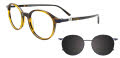EasyClip EC647 With Magnetic Clip-On Lens Marble Brown & Blue (010) Eyeglasses - Color Image