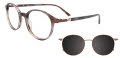 EasyClip EC647 With Magnetic Clip-On Lens Greysh Brown & Brown (020) Eyeglasses - Color Image