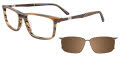 EasyClip EC648 With Magnetic Clip-On Lens Matt Marble Brown / Bronze (010) Eyeglasses - Color Image