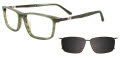 EasyClip EC648 With Magnetic Clip-On Lens Matt Marble Khaki / Khaki (060) Eyeglasses - Color Image