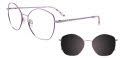 EasyClip EC650 with Magnetic Clip On Lens Light Purple & Purple (80) Eyeglasses - Color Image