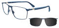 EasyClip EC652 with Magnetic Clip On Lens Dark Blue & Blue (50) Eyeglasses - Color Image