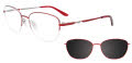 EasyClip EC661 With Magnetic Clip-On Lens Red & Silver (030) Eyeglasses - Color Image
