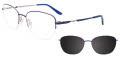 EasyClip EC661 With Magnetic Clip-On Lens Blue & Pink Gold (050) Eyeglasses - Color Image