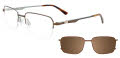 EasyClip EC662 with Magnetic Clip On Lens Brown & Light Blue (010) Eyeglasses - Color Image