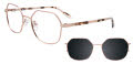 EasyClip EC665 with Magnetic Clip On Lens Rose Gold / Rose Tortoise (15) Eyeglasses - Color Image