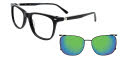 EasyClip EC670 with Magnetic Clip On Lens Black (90) Eyeglasses - Color Image