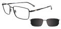 EasyClip EC672 with Magnetic Clip On Lens Satin Black (090) Eyeglasses - Color Image