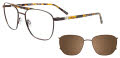 EasyClip EC674 With Magnetic Clip-On Lens Brown & Tortoise / Tortoise (010) Eyeglasses - Color Image
