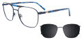 EasyClip EC674 With Magnetic Clip-On Lens Blue & Blue Tortoise / Blue Tortoise (050) Eyeglasses - Color Image
