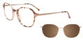 EasyClip EC676 With Magnetic Clip-On Lens Beige & Pink Tortoise / Rose Gold (010) Eyeglasses - Color Image