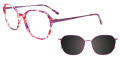 EasyClip EC676 With Magnetic Clip-On Lens Red & Purple Tortoise / Purple (030) Eyeglasses - Color Image