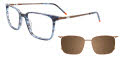 EasyClip EC678 With Magnetic Clip-On Lens Blue Marbled / Brown  (050) Eyeglasses - Color Image