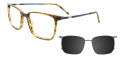 EasyClip EC678 With Magnetic Clip-On Lens Khaki Marbled / Blue (060) Eyeglasses - Color Image