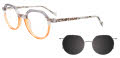 EasyClip EC679 With Magnetic Clip-On Lens Transparent Grey & Orange (020) Eyeglasses - Color Image
