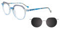 EasyClip EC679 With Magnetic Clip-On Lens Transparent Grey & Blue (050) Eyeglasses - Color Image