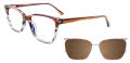 EasyClip EC680 with Magnetic Clip On Lens Trans Brown & Marble Pink & Lilac (10) Eyeglasses - Color Image