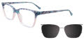 EasyClip EC680 with Magnetic Clip On Lens Trans Marble Blue & Pink & Crystal (50) Eyeglasses - Color Image