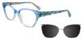 EasyClip EC682 With Magnetic Clip-On Lens Transp Blue To Lt Pink Gradient / Marble Blue (060) Eyeglasses - Color Image