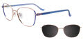 EasyClip EC684 With Magnetic Clip-On Lens Rose Gold & Blue / Blue Glitter (050) Eyeglasses - Color Image