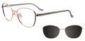 EasyClip EC684 With Magnetic Clip-On Lens Rose Gold & Black / Black Glitter (090) Eyeglasses - Color Image