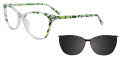 EasyClip EC685 with Magnetic Clip On Lens Crystal & Green Marble Mix (60) Eyeglasses - Color Image