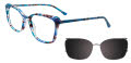 EasyClip EC687 with Magnetic Clip On Lens Blue Tortoise (50) Eyeglasses - Color Image