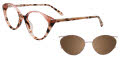 EasyClip EC688 With Magnetic Clip-On Lens Beige Tortoise & Pink Mocha Mousse (010) Eyeglasses - Color Image