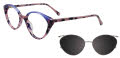 EasyClip EC688 With Magnetic Clip-On Lens Pink Tortoise & Lilac (030) Eyeglasses - Color Image