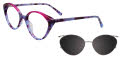 EasyClip EC688 With Magnetic Clip-On Lens Purple Tortoise & Fuchsia (080) Eyeglasses - Color Image