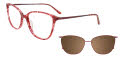 EasyClip EC689 With Magnetic Clip-On Lens Burgundy & Crystal Mix / Burgundy (30) Eyeglasses - Color Image