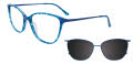 EasyClip EC689 With Magnetic Clip-On Lens Blue & Crystal Mix / Blue (50) Eyeglasses - Color Image
