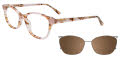 EasyClip EC691 With Magnetic Clip-On Lens Pink & Brown Marble Mix (10) Eyeglasses - Color Image