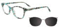 EasyClip EC691 With Magnetic Clip-On Lens Turquoise & Black Marble Mix (60) Eyeglasses - Color Image