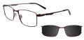 EasyClip EC694 With Magnetic Clip-On Lens Burgundy & Steel (10) Eyeglasses - Color Image