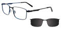 EasyClip EC694 With Magnetic Clip-On Lens Black& Blue (90) Eyeglasses - Color Image