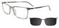 EasyClip EC695 with Magnetic Clip On Lens Slate Blue (050) Eyeglasses - Color Image