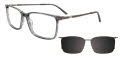 EasyClip EC696 With Magnetic Clip-On Lens Transparent Grey / Steel (20) Eyeglasses - Color Image