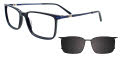 EasyClip EC696 With Magnetic Clip-On Lens Drark Blue / Navy Blue (50) Eyeglasses - Color Image