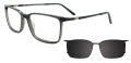 EasyClip EC696 With Magnetic Clip-On Lens Semitransparent Black / Black (90) Eyeglasses - Color Image