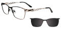 EasyClip EC703 with Magnetic Clip On Lens Black & Gold (090) Eyeglasses - Color Image