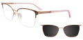 EasyClip EC705 with Magnetic Clip On Lens Pink Gold & Black Pattern / Pink Gold (030) Eyeglasses - Color Image