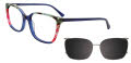 EasyClip EC706 with Magnetic Clip On Lens Blue & Multicolor/ Blue (050) Eyeglasses - Color Image