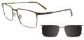 EasyClip EC707 with Magnetic Clip On Lens Khaki & Light Khaki (060) Eyeglasses - Color Image