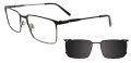 EasyClip EC707 with Magnetic Clip On Lens Black & Steel (090) Eyeglasses - Color Image