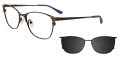 EasyClip EC710 with Magnetic Clip On Lens Copper & Multicolor Stripes (010) Eyeglasses - Color Image
